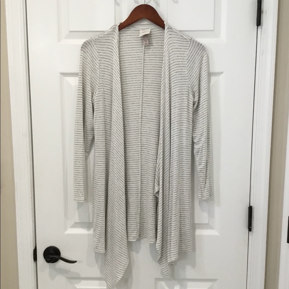 Striped Open Front light cardigan